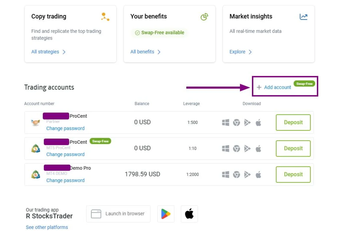 Gambar langkah 2 - Panduan Membuat/Menambah Akun Trading