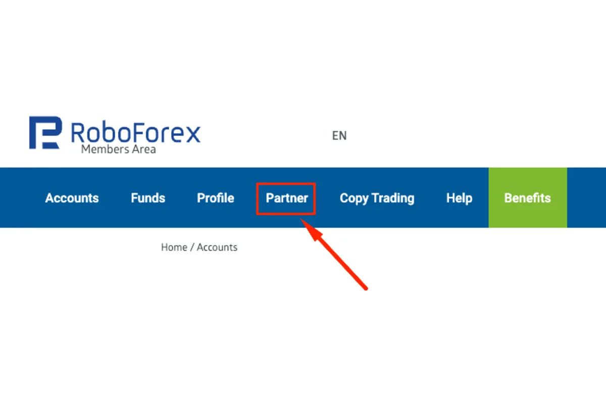 Gambar langkah 2 - Panduan Cara Cek Partner ID di RoboForex